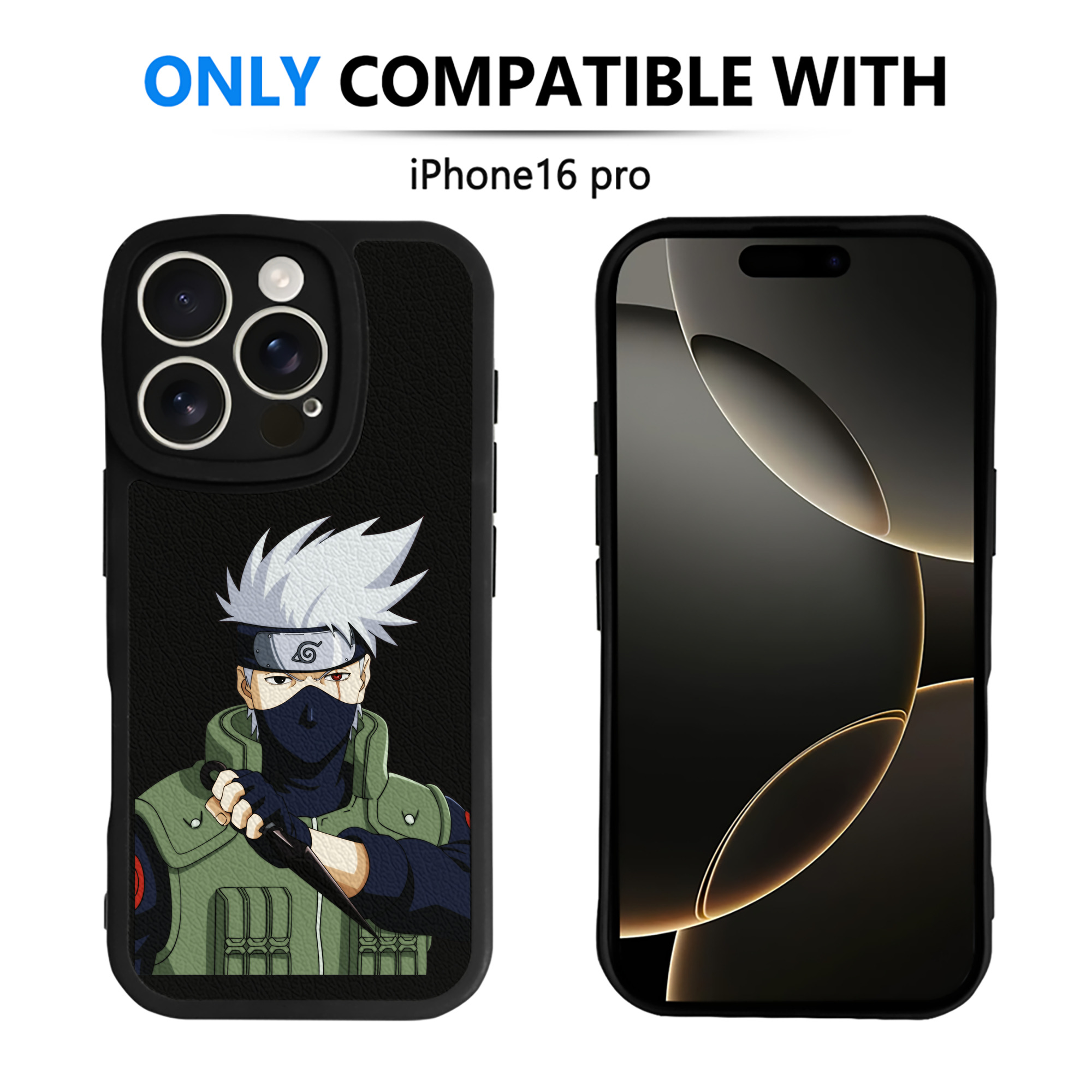 （画像用） NARUTO -ナルト- はたけ カカシ Hatake Kakashi 【iPhone 16シリーズ対応】シリコンスマホケース（レザー調） 材質：シリコン